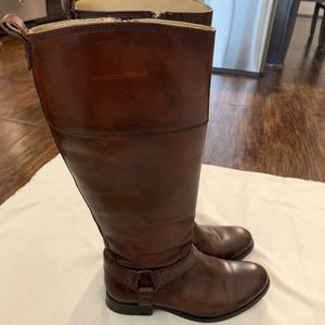 Frye Melissa Leather Riding Boots (Brown)